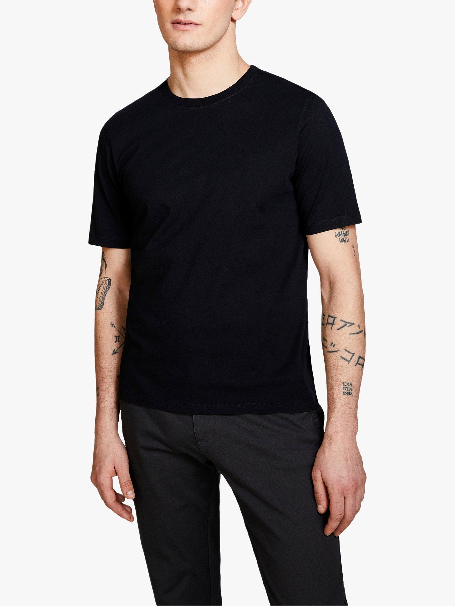 SISLEY Short Sleeve Plain T Shirt Black