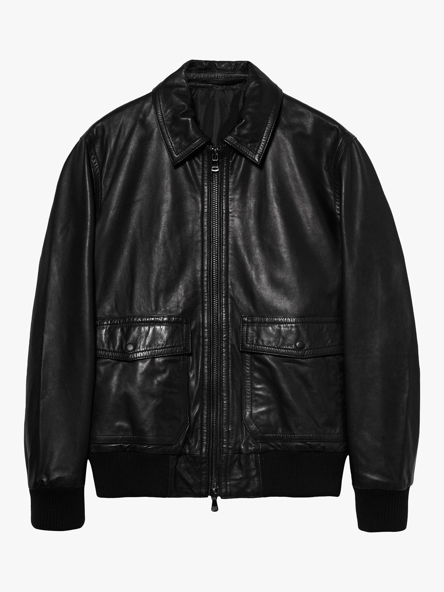 SISLEY Leather Slim Comfort Jacket Black