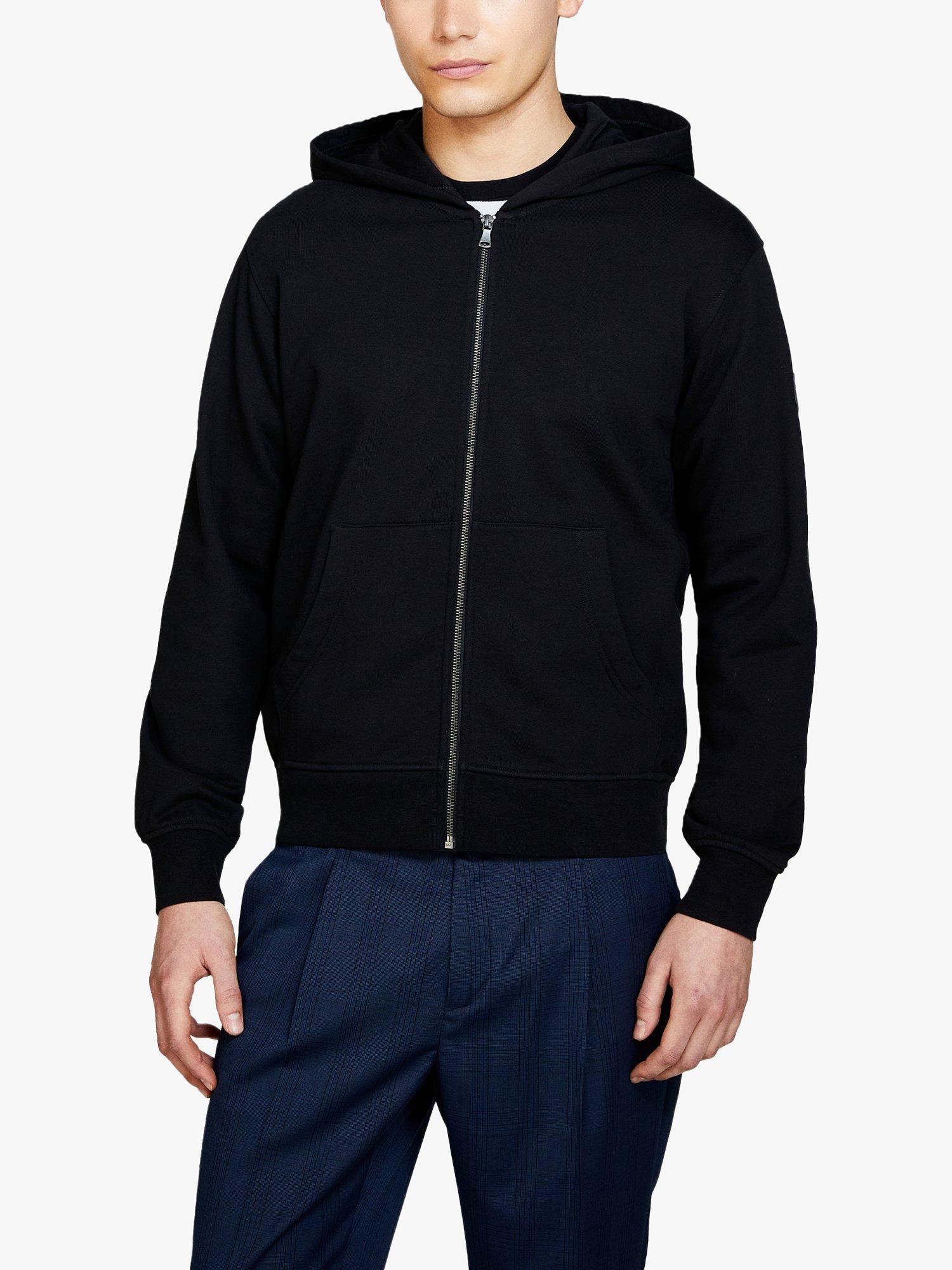 SISLEY Regular Fit Zip Hoodie, Black
