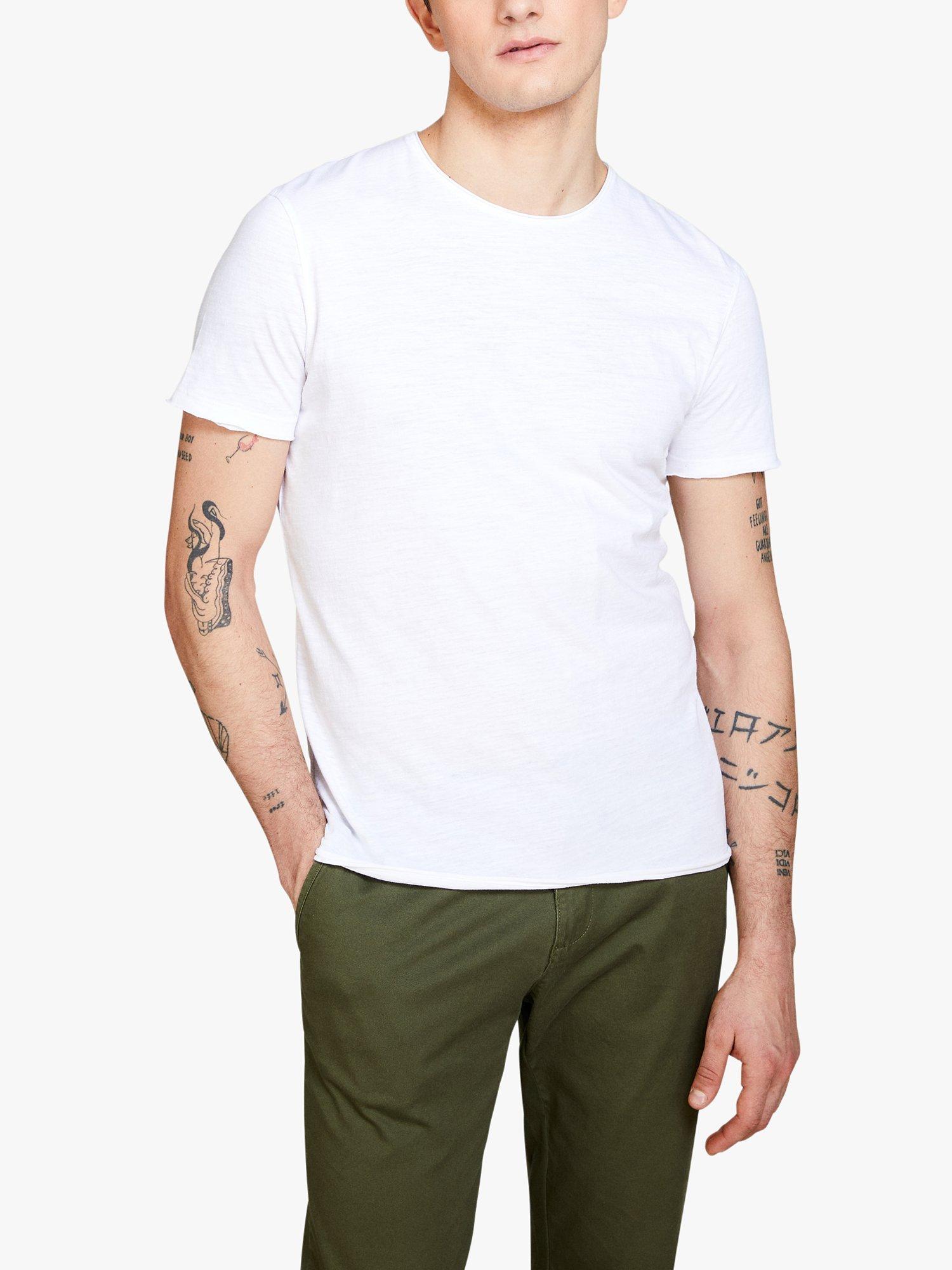 Product image 1 of 4, which shows SISLEY Raw Cut Cotton T-Shirt, White, S