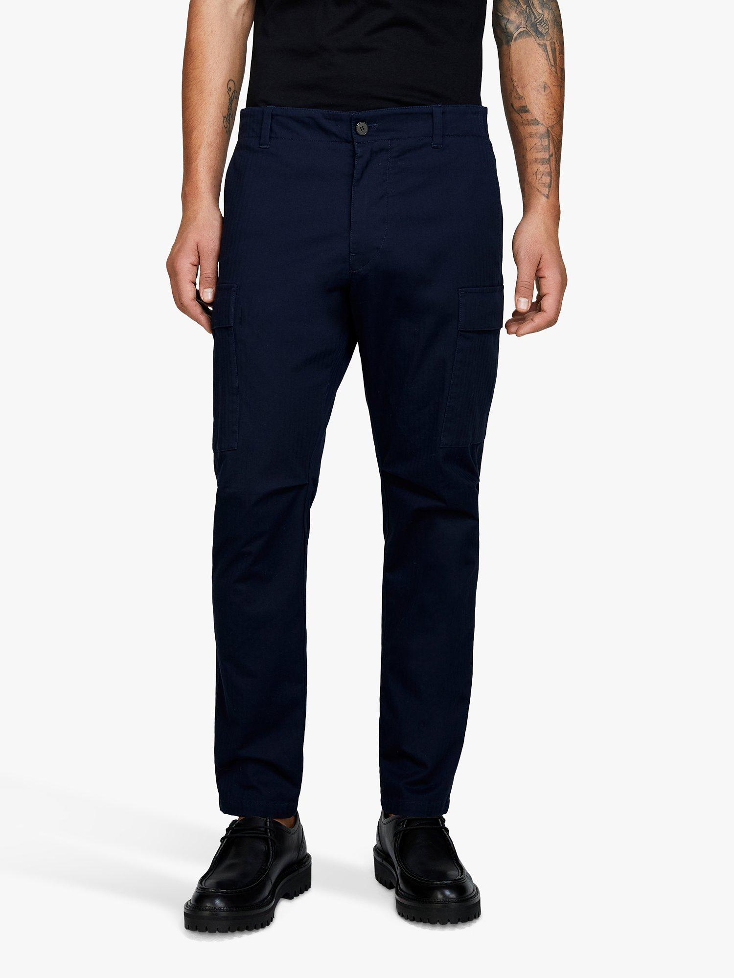 Product image 1 of 5, which shows SISLEY Stretch Cotton Slim Fit Trousers, Blue, 32