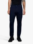 SISLEY Stretch Cotton Slim Fit Trousers, Blue, Blue