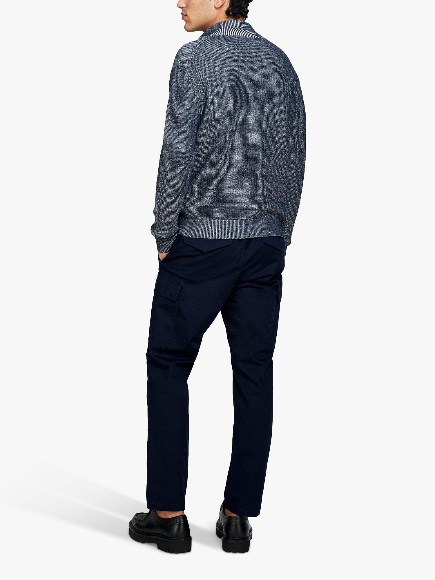 Product image 2 of 5, which shows SISLEY Stretch Cotton Slim Fit Trousers, Blue, 32