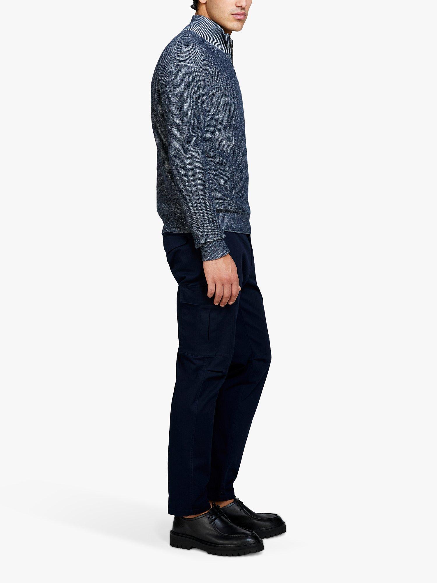 Product image 4 of 5, which shows SISLEY Stretch Cotton Slim Fit Trousers, Blue, 32