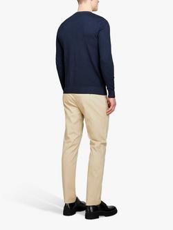 SISLEY Stretch Cotton Drill Chino Trousers, Brown - view 2, Brown