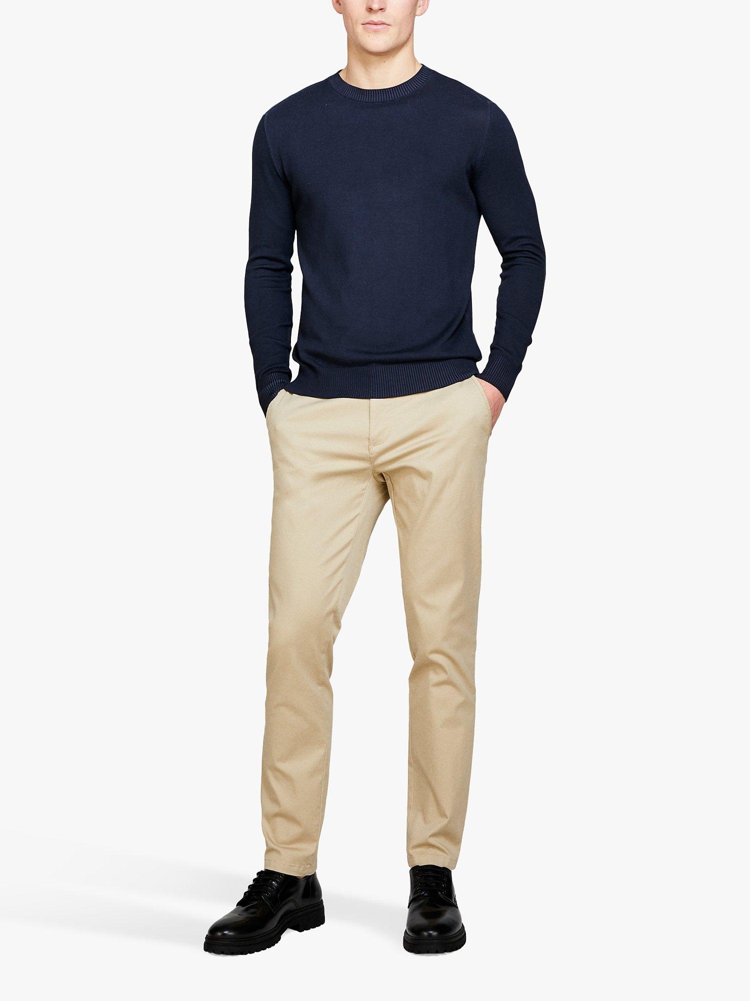 Product image 3 of 5, which shows SISLEY Stretch Cotton Drill Chino Trousers, Brown, 38