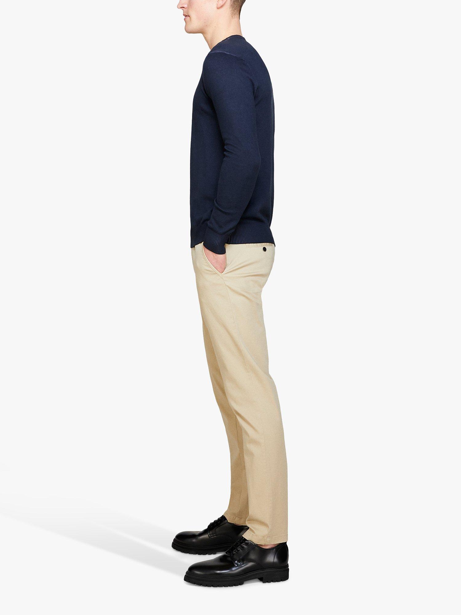 Product image 4 of 5, which shows SISLEY Stretch Cotton Drill Chino Trousers, Brown, 38
