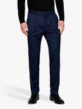 SISLEY Yarn Dyed Check Slim Fit Trousers, Blue