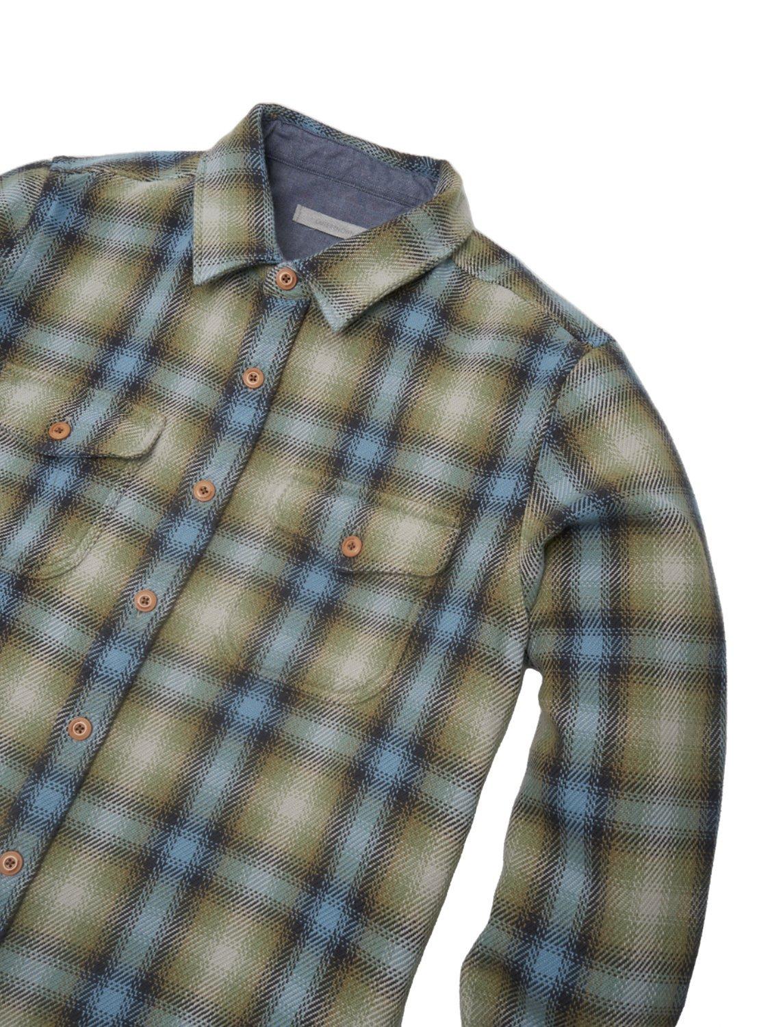 Outerknown Blanket Long Sleeve Shirt, Green/Multi