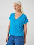 HUSH Emmerline Linen Cotton Blend V-Neck T-Shirt