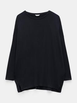 HUSH Gillian Ecovero Wide Jersey Top, Black