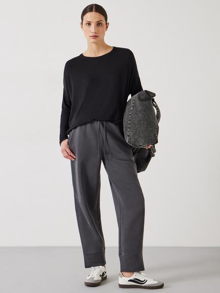 HUSH Gillian Ecovero Wide Jersey Top - view 2, Black