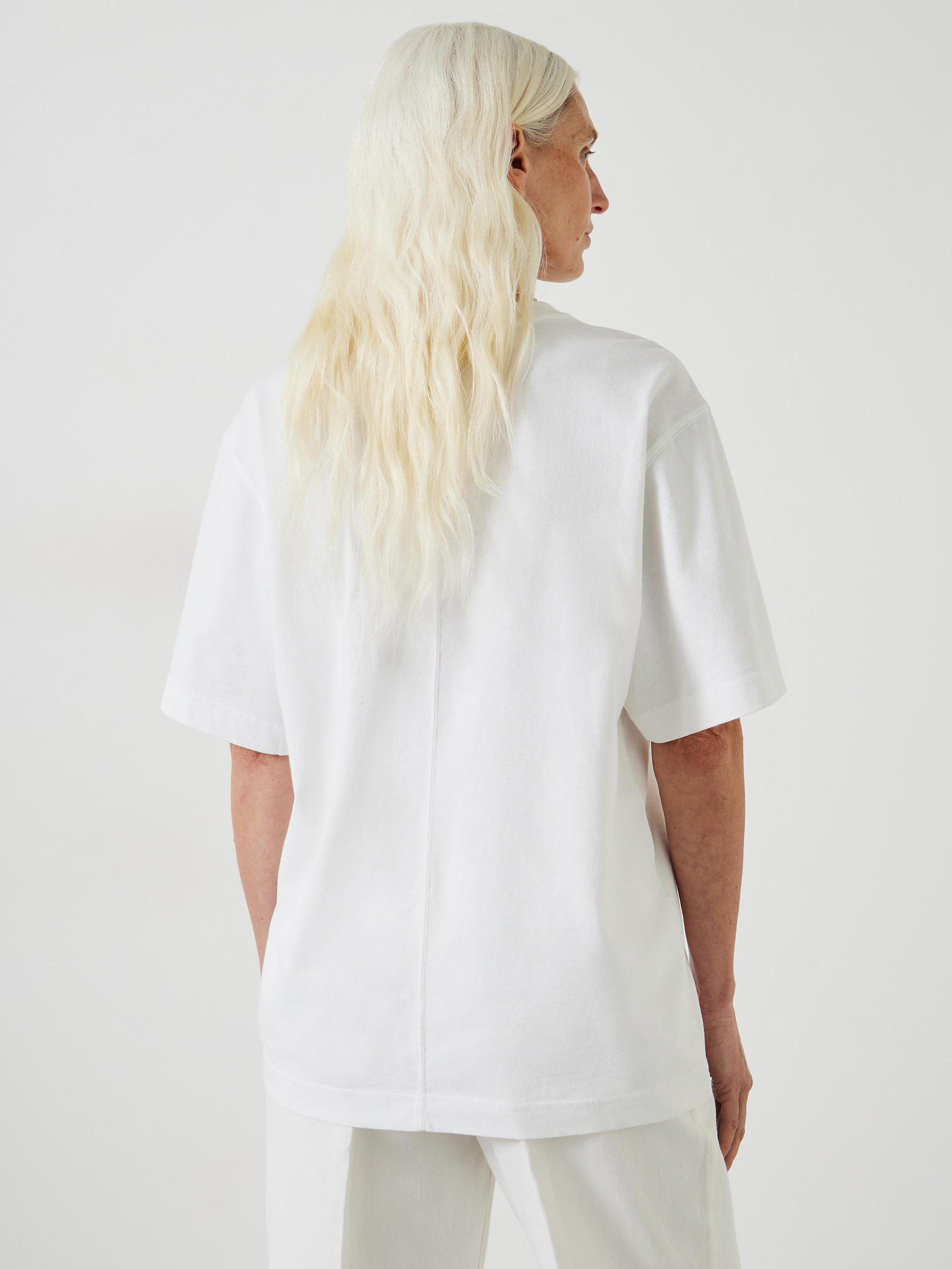 Product image 3 of 5, which shows HUSH Flo Oversized Cotton T-Shirt, White, XXS