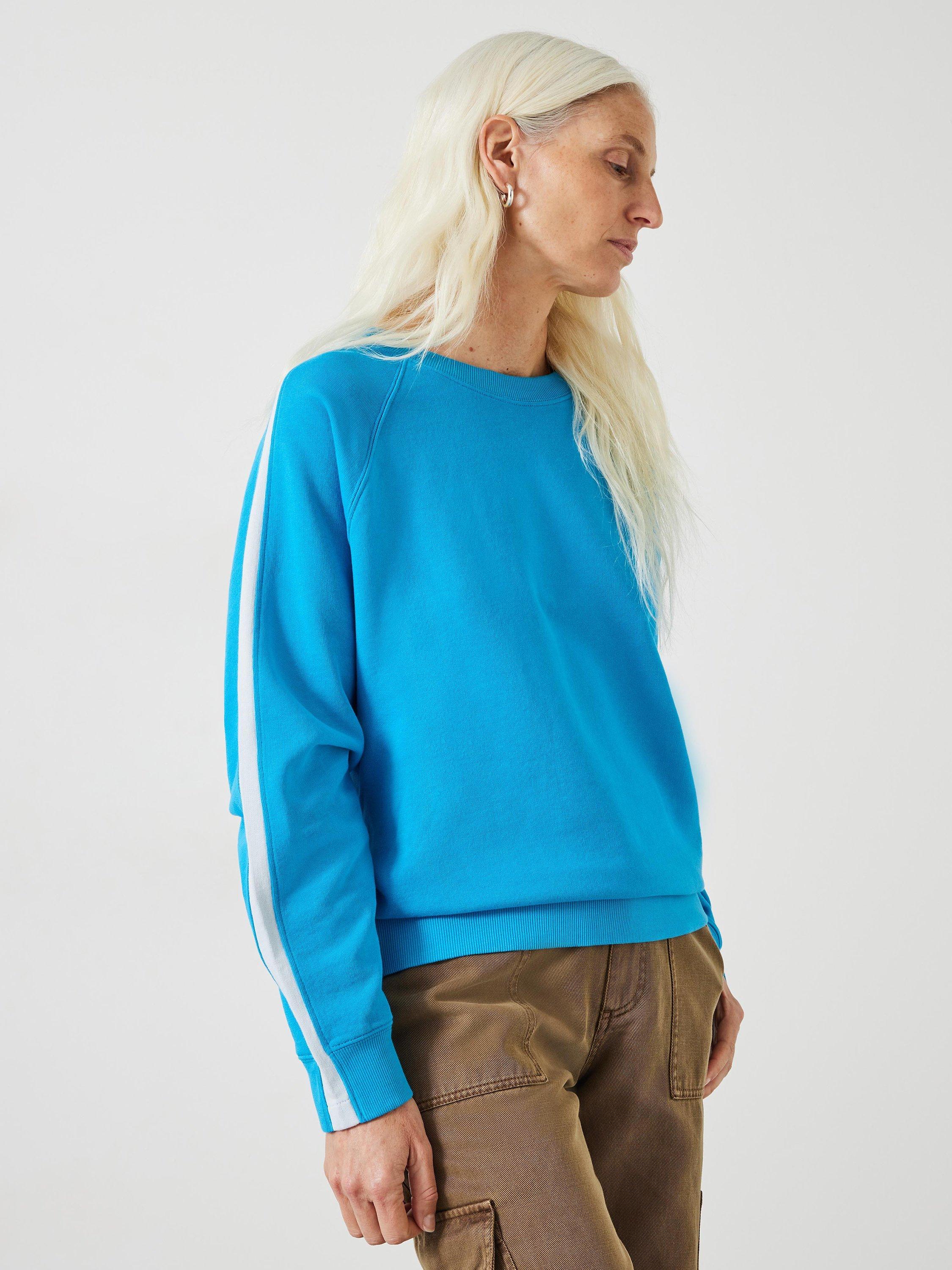 HUSH Maisie Cotton Striped Jumper, Blue Marine