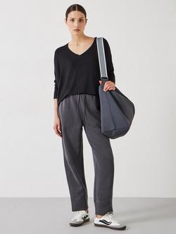 HUSH Gillian V Neck Longline Jersey Top containing LENZING™ ECOVERO™ Viscose - view 2, Black