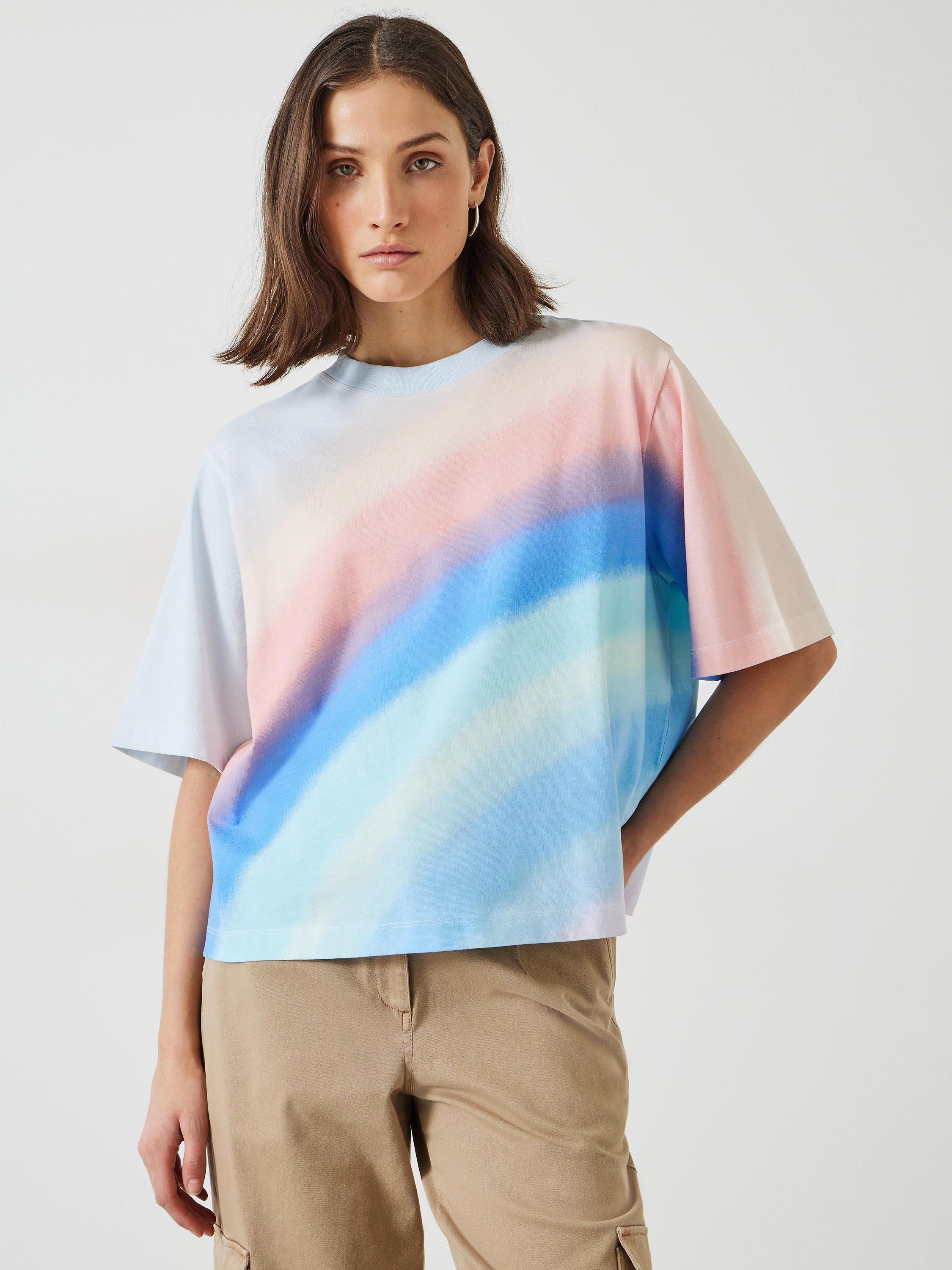 HUSH Tullie Ombre Stripe T-Shirt, Blue/Multi