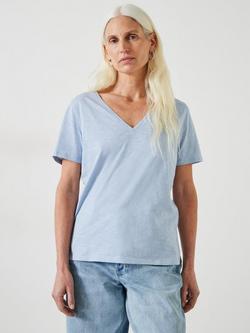 HUSH Kali Cotton Slub V-Neck T-Shirt, Morning Blue
