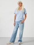 HUSH Kali Cotton Slub V-Neck T-Shirt, Morning Blue