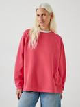 HUSH Verne Raglan Sleeve Relaxed Fit Sweatshirt, Magenta