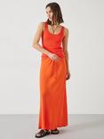 HUSH Seth Scoop Neck Ribbed Vest, Bright Orange