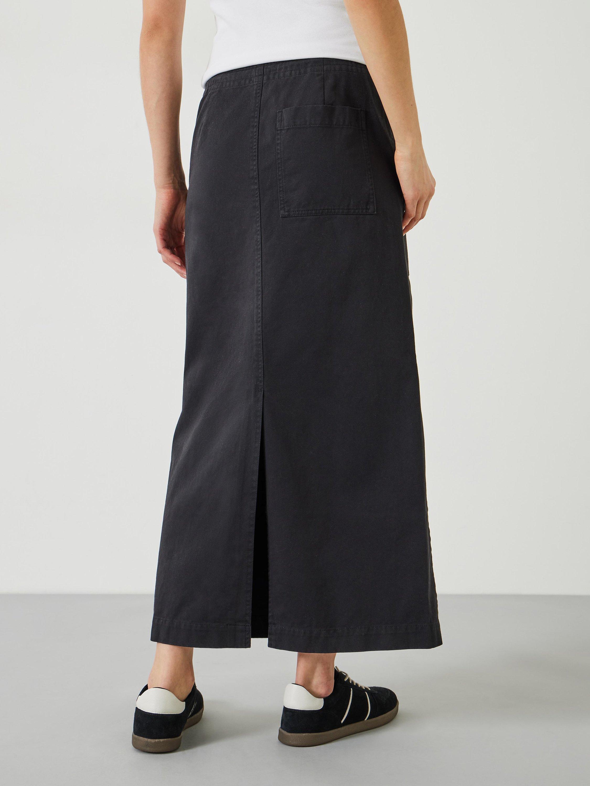 HUSH Kristen Cargo Maxi Skirt, Black, 10