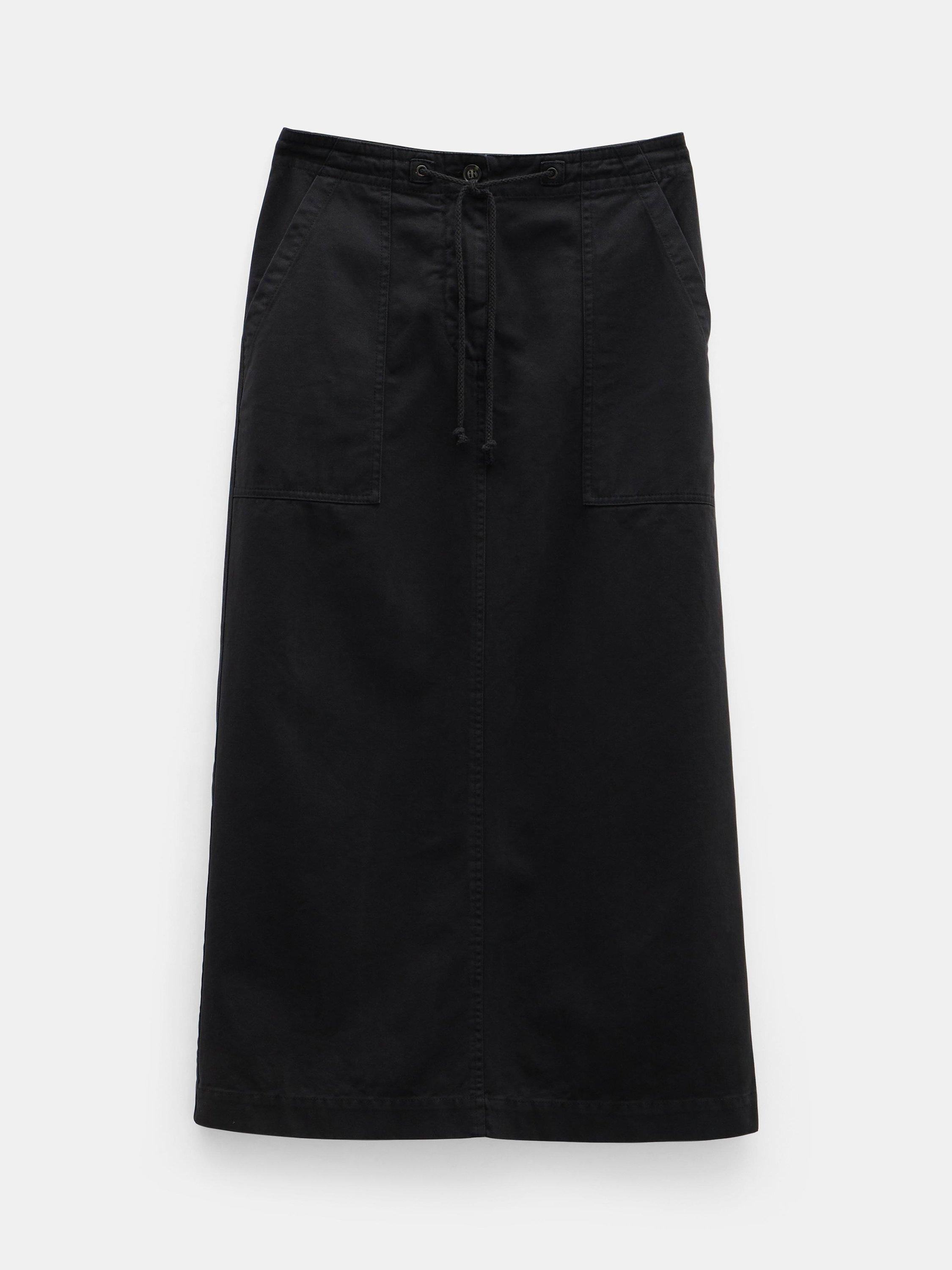 HUSH Kristen Cargo Maxi Skirt, Black, 10