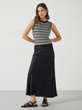 HUSH Remi Satin Maxi Skirt, Black