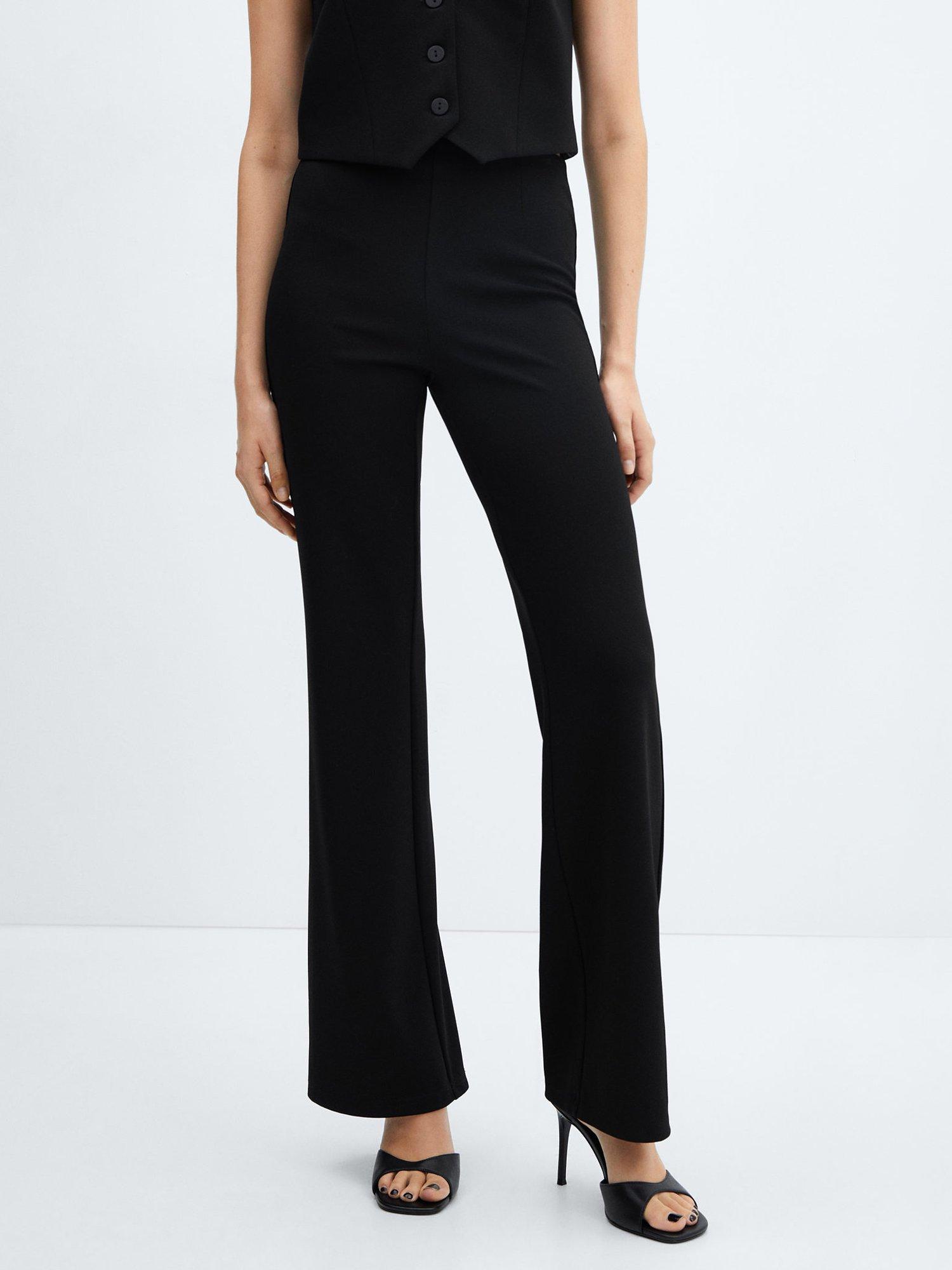 Mango Avaya High Waisted Trousers, Black