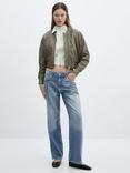 Mango Bell Relaxed Fit Straight Leg Jeans, Open Blue
