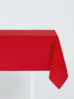 John Lewis ANYDAY Rectangular Cotton Tablecloth, 180 x 140cm, Red, Red