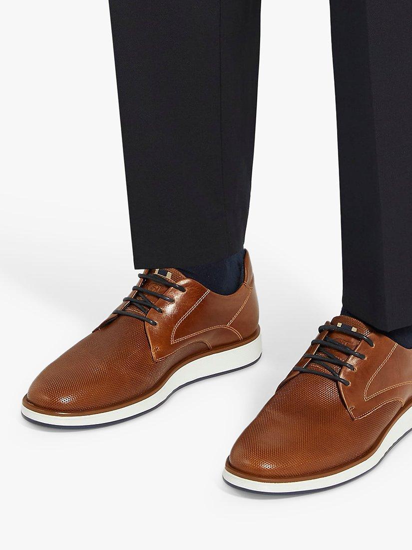 Product image 6 of 6, which shows Dune Beko Perforated Leather Gibson Shoes, Tan, 6