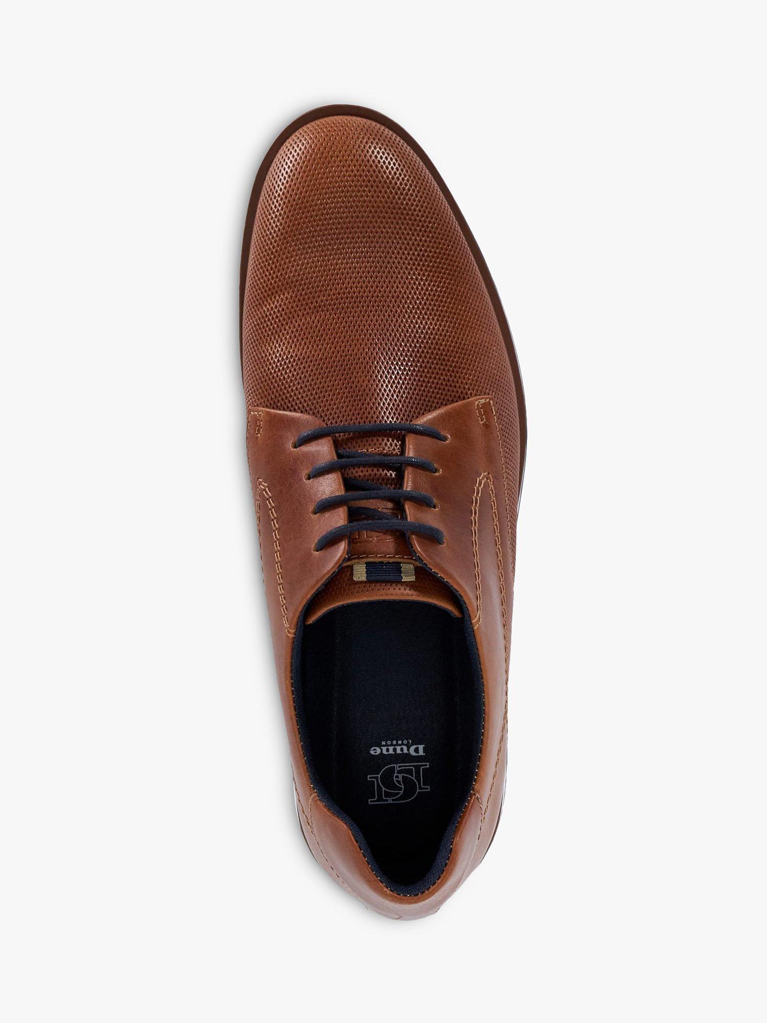 Product image 4 of 6, which shows Dune Beko Perforated Leather Gibson Shoes, Tan, 6