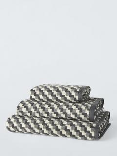 John Lewis Array Hand Towel, Graphite
