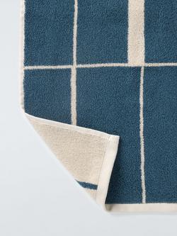John Lewis Connect Check Towels - view 2, Loch Blue