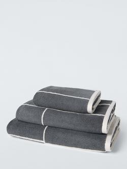 John Lewis Connect Check Towels, Graphite