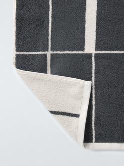 John Lewis Connect Check Towels - view 2, Graphite