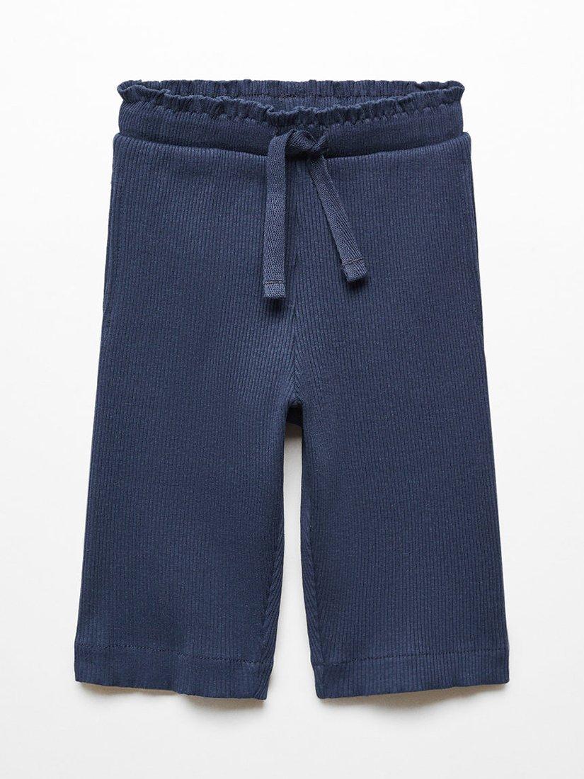 Mango Baby Gigi Drawcord Trousers, Navy