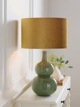 John Lewis Jenny Velvet Cylinder Lampshade, Ochre