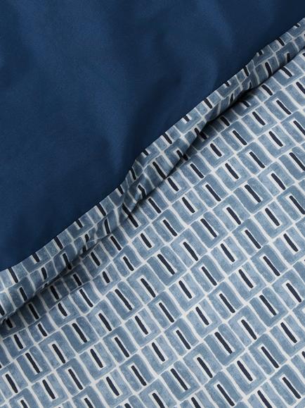 John Lewis Rusa Pure Cotton Percale Duvet Cover Set, 200 Thread Count - view 2, Blue/Multi
