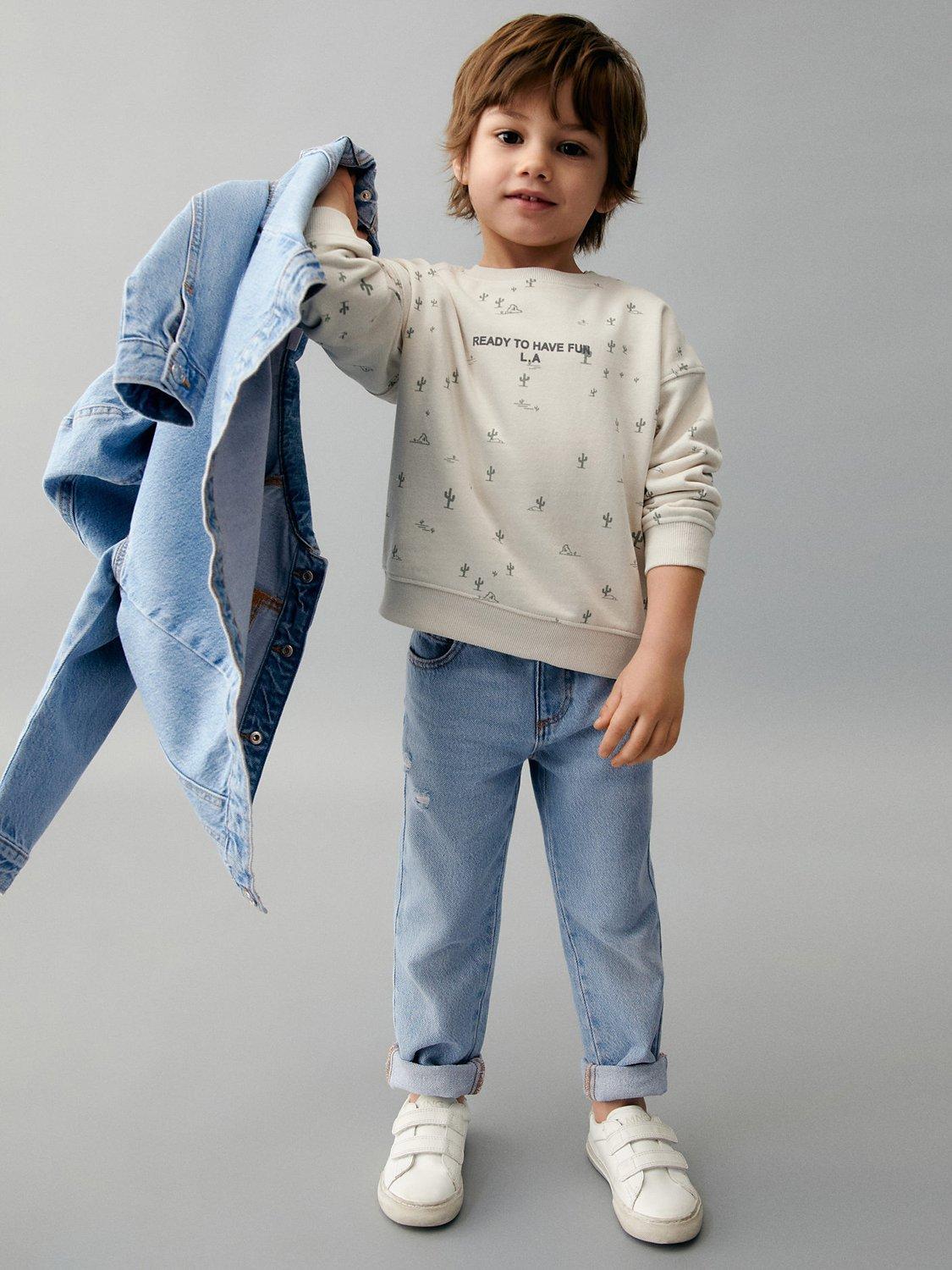 Mango Baby Cactus Print Sweatshirt, Light Pastel Brown