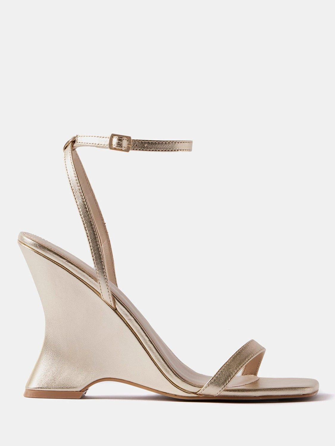 Mint Velvet Leather Wedge Heel Sandals