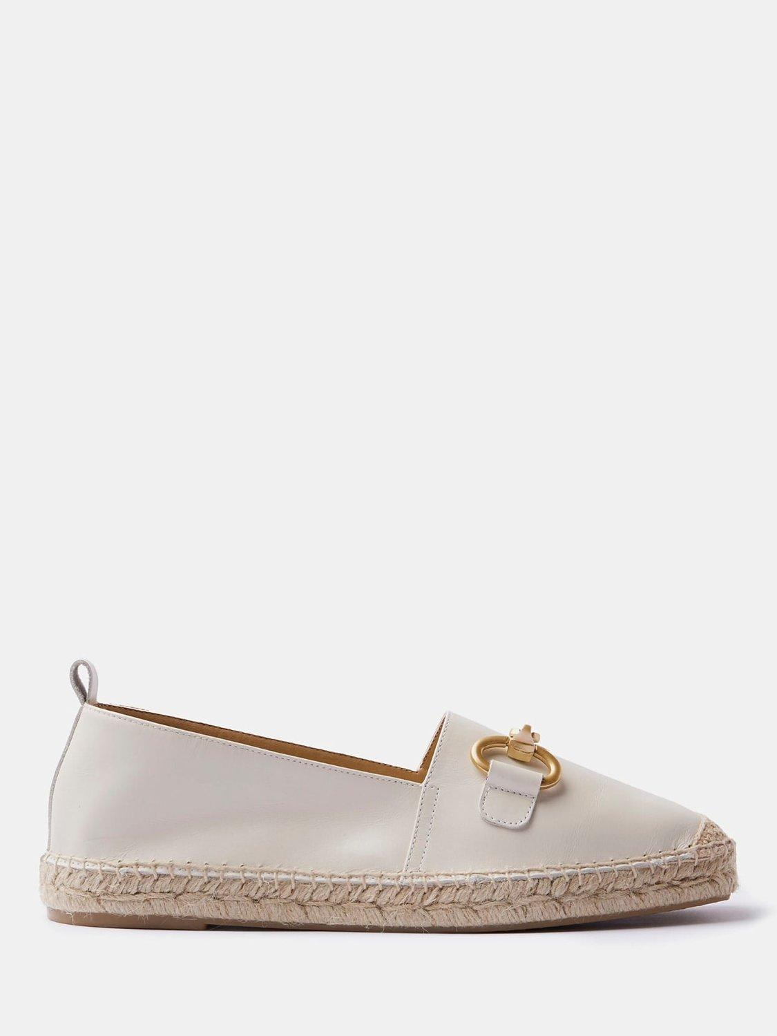 Mint Velvet Leather Espadrilles Natural Cream