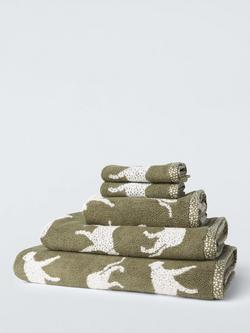 John Lewis Leopard Towels, Avocado