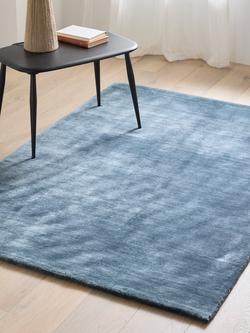 John Lewis Luxury Deep Pile Pure Wool Rug - view 2, Blue