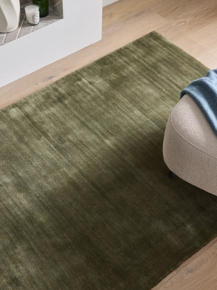 John Lewis Luxury Deep Pile Hand Woven Pure Wool Rug - view 2, Green