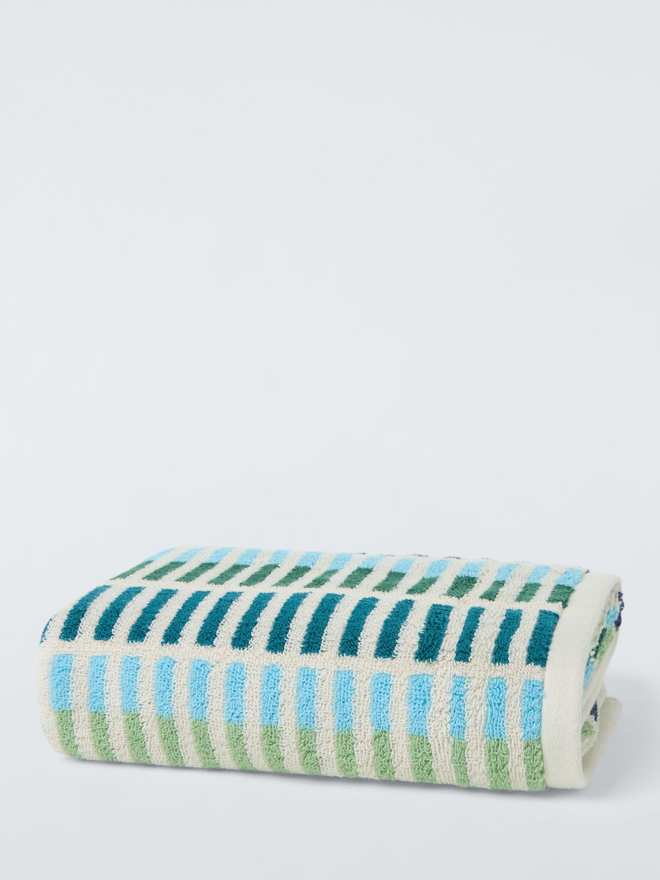 John Lewis Multi Stripe Towels Blue Green