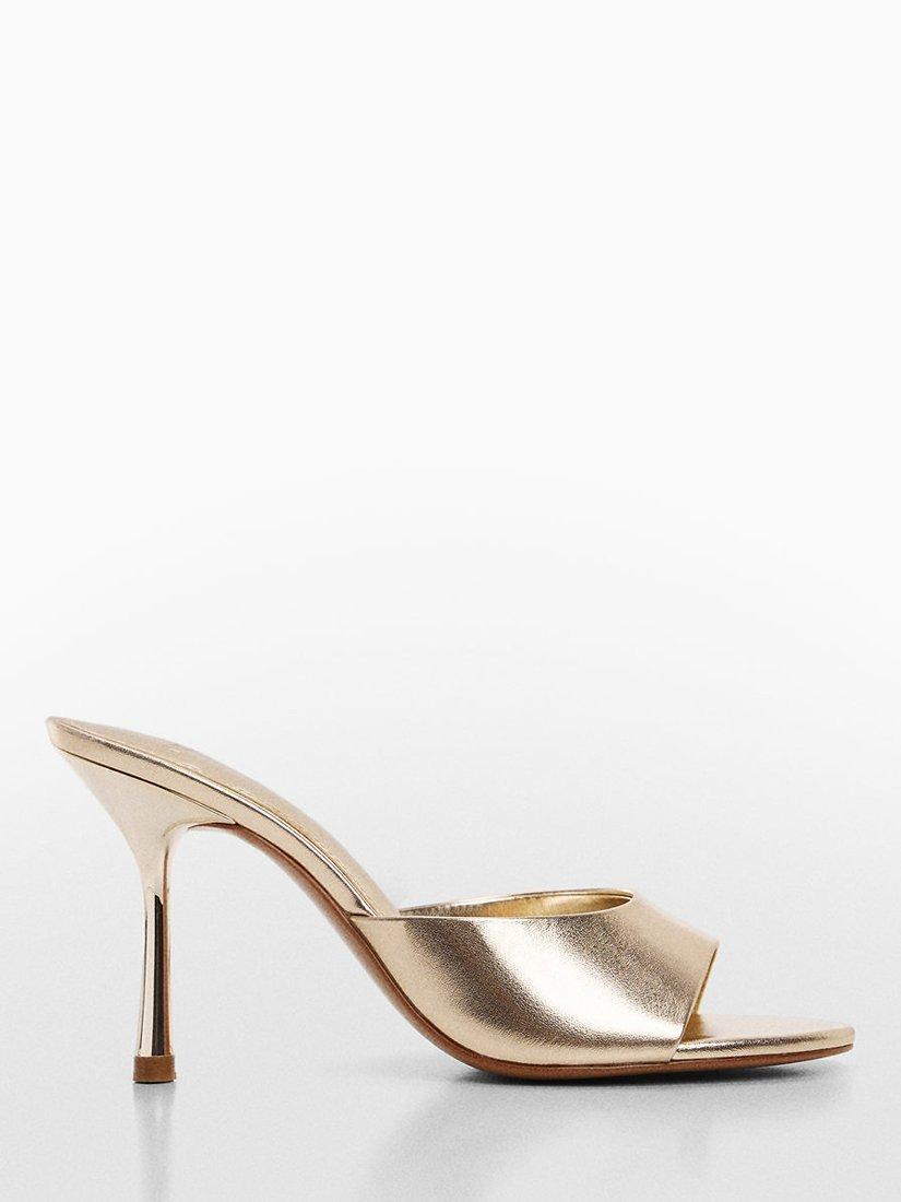 Mango Betty Metallic High Heel Sandal, Gold