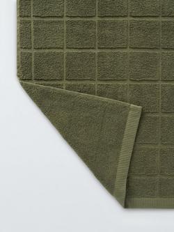 John Lewis Plain Squares Towels - view 2, Olive