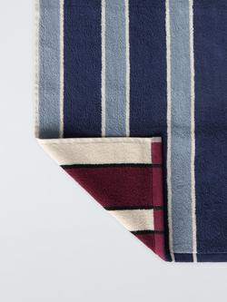 John Lewis Reversible Stripe Towels - view 2, Blue