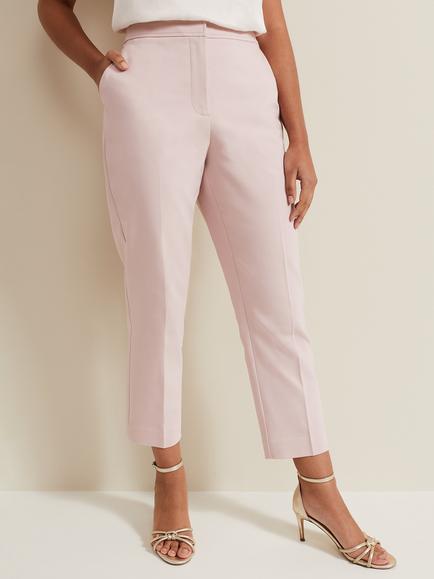 Phase Eight Petite Ulrica Cropped Suit Trousers, Antique Rose, Antique Rose